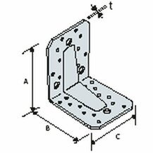 F3018100168 PVS Piastra di fissaggio angolare con nervatura, 60x60x45, cf=25pz Art. ABR60EG Friulsider