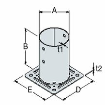 F3018100180 PVS Portapilastro per travi tonde, 101x150, cf=8pz Art. PPJRB100 Friulsider