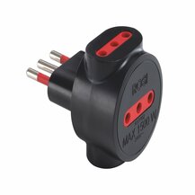 F3764100022 PVS ADATTATORE TRIPLO EMILIA SPECIALIST - 3 PRESE 10A SPINA 10A 250V P11 - S11 NERO Art. RS7702N Rosi
