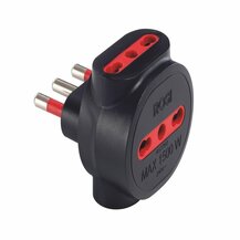 F3764100024 PVS ADATTATORE TRIPLO EMILIA SPECIALIST - 3 PRESE 10/16A SPINA 16A 250V P17/11 - S17 NERO Art. RS7703N Rosi
