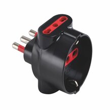 F3764100026 PVS ADATTATORE TRIPLO EMILIA SPECIALIST - 3 PRESE 10/16A - SPINA 16A 250V P40-P17/11-S17 NERO Art. RS7705N Rosi