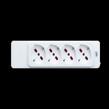 F3764100038 PVS MULTIPRESA EMILIA SPECIALIST 4 POSTI, SENZA CAVO, BIANCA Art. RS8411B Rosi