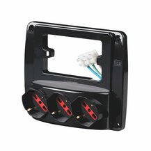 F3764100052 PVS MULTIPRESA PARETE EMILIA SMART 3 PRESE SCHUKO BIVALENTI 10/16 A NERA PER SCATOLA 3 POSTI - NERA Art. RS94133 Rosi