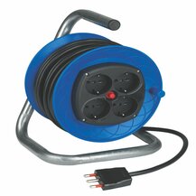 F3764100063 PVS AVVOLGICAVO 15MT CAVO 3G1,5 CON 4 PRESE SCHUKO BIV. E SPINA 3P 16A + DISGIUNTORE TERMICO Art. CR14154BNS Rosi