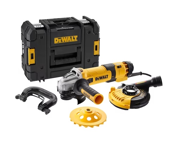 F3020DWE4257KT SMERIGLIATRICE ANGOLARE con TAZZA DIAMANTATA e cuffia di protezione 125mm 1500W art.DWE4257-QS Dewalt