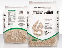 F3126ARTHURPELL ARTHUR PELLET Pellet/legna di ABETE ROSSO classe A1 BRUNNEN HOLZ sacco da kg 15 BANCALE DA 70 SACCHI Brunnen Industrie
