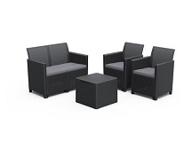 F3189K939KK Mod. CLAIRE LOUNGE SET mobili giardino color grafite (divano 2p+2poltrone+tavolo) art.K253955K400KK ABM/Keter