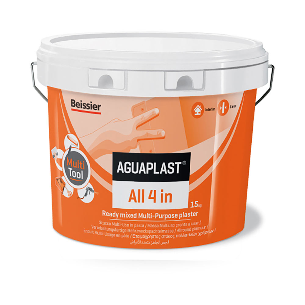 F3602041560 Art.41560 STUCCO MULTIUSO ALL 4 in pasta per interno per livellare/lisciare/rinnovare CF da 15 Kg Aguaplast