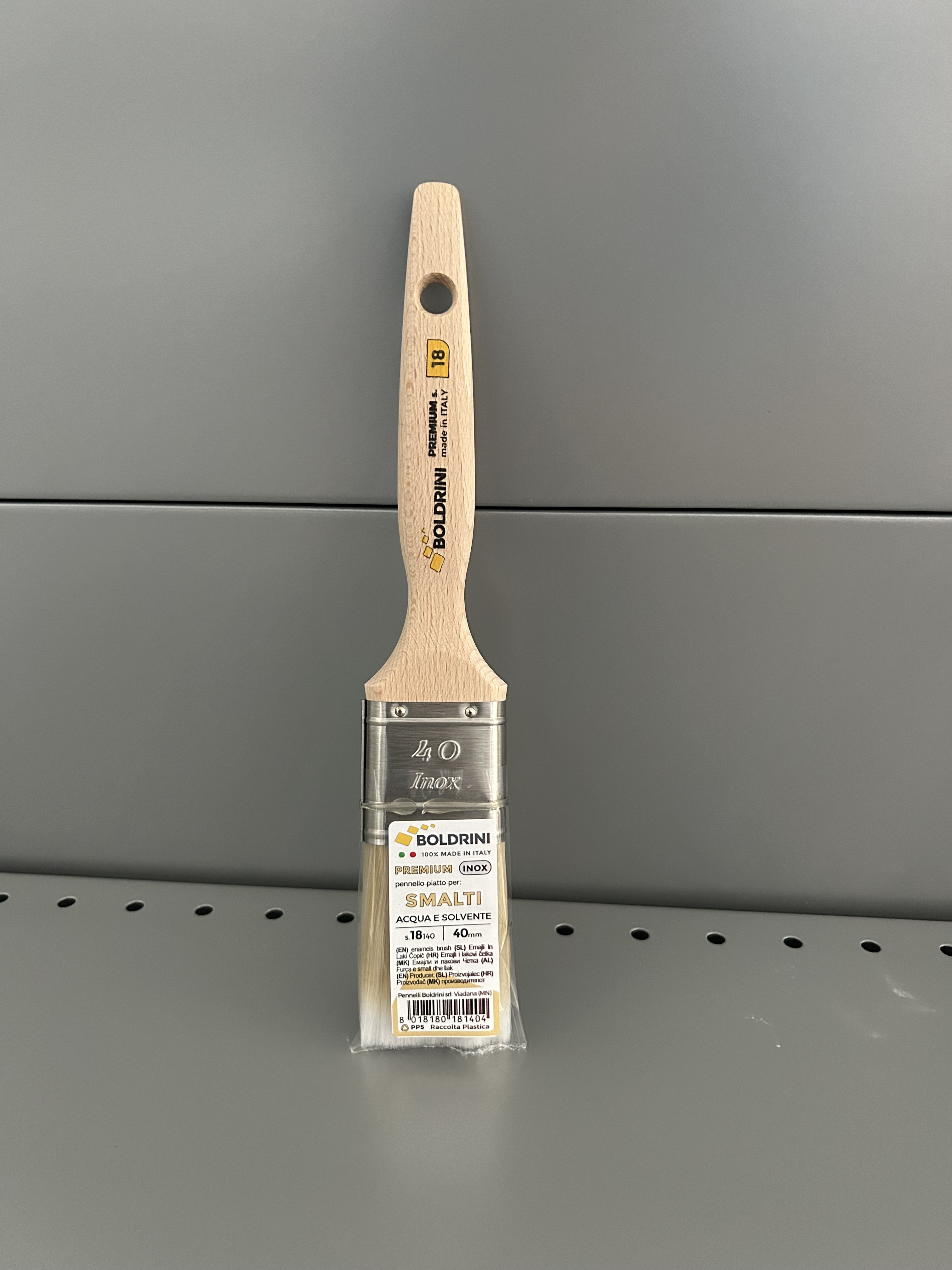 F3602100024 PENNELLO setola sintesi, manico in legno s. 18 40mm per pittura Art 18140 Boldrini