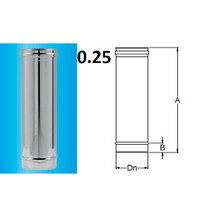 F309944020150 TUBO INOX Ø 150 lineare mt.0.25 camino monoparete art.4402 Fibrotubi
