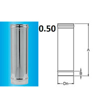 F309944050100 TUBO INOX Ø 100 lineare mt.0.50 camino monoparete art.4405 Fibrotubi
