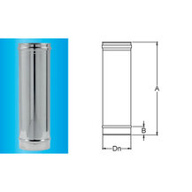 F309944100120 TUBO INOX Ø 120 lineare mt.1,00 camino monoparete art.4410 Fibrotubi
