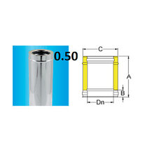 F309944550100 mt.0,50 DOPPIAPARETE TUBO INOX Ø 100 lineare camino art.4455 Fibrotubi
