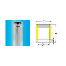 F309944600150 DOPPIAPARETE TUBO INOX Ø 150 lineare mt.1,00 camino art.4460 Fibrotubi
