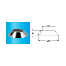 F309945120180 INOX COPERTINA CONVERSA Ø 180 per tubo monoparete  da 180 o tubo doppiaparete da 130 art.45120180 Fibrotubi