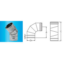 F309945220100 INOX CURVA/gomito Ø 100 REGOLABILE per Tubo INOX camino monoparete art.4522 Fibrotubi
