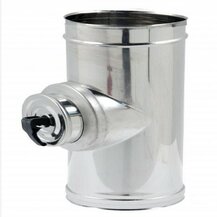 F309945370080 INOX RACCORDO ISPEZIONE Ø 80 a tenuta c/tappo T.200 camino monoparete art.4537 Fibrotubi
