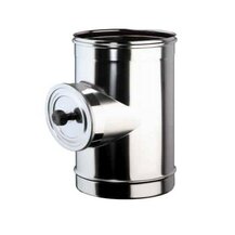 F309945370140 INOX RACCORDO ISPEZIONE Ø 140 a tenuta c/tappo T.200 camino monoparete art.4537 Fibrotubi
