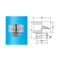 F309945630100 DOPPIAPARETE TESTA camino ANTIVENTO Ø 100 per Tubo INOX camino art.4563 Fibrotubi
