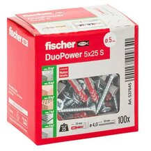 F3633537645 TASSELLO con VITE bi-materiale DUOPOWER 5 x 25mm + vite testa croce Art. 537645 Fischer