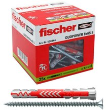 F3633538246 TASSELLO con VITE bi-materiale DUOPOWER 8 x 65mm + vite testa croce Art. 538246 Fischer