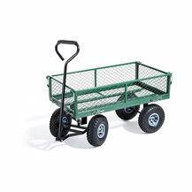 F36470035 CARRELLO UTILITY portata 150 kg in metallo verde 4 ruote pneumatiche art. 80/5 Biacchi