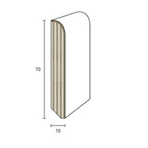 F3812710008 BATTISCOPA 70X10 laccato BIANCO traffico RAL9016 ASTA DA 2.40 ML tanganica impiallacciato San Giuseppe