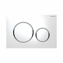F3816017 SIGMA 20 PLACCA di comando a 2 quantità colore BIANCO/CROMO per CASSETTA INCASSO GEBERIT art. 115.882.KJ.1 Termoidrauli...