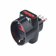 F3764100032 PVS TRIPLA CON SPINA 10A, 2 PRESE 10/16A E 1 PRESA SCHUKO BIVALENTE, DISP DI PROTEZIONE- NERO Art. RS78046T Rosi