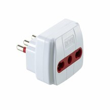 F3764100034 PVS ADATTATORE SEMPLICE SPINA 10A 2P+T - PRESA BIV 10/16A 2P+T - DISP DI PROTEZIONE - BIANCO Art. RS78025T Rosi